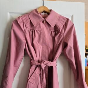Miss Freddie International Dusty Rose Vintage trench coat size 8 Grandmacore